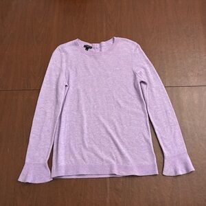 Talbots Purple Fitted Bell Sleeve Lambswool Blend Longsleeve Blouse